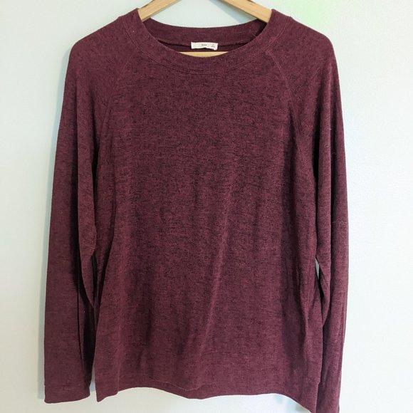 Aritzia TNA Andrews Jersey Pullover, Heathered Maroon - Picture 1 of 3